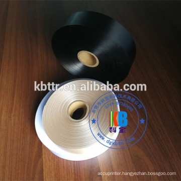 Printed iron on polyamide polyester satin fabric ribbon for thermal transfer printing